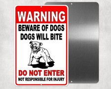 Warning Beware Of Dogs Do Not Enter Dogs Will Bite Sign / Decal Pitbull Sbd027