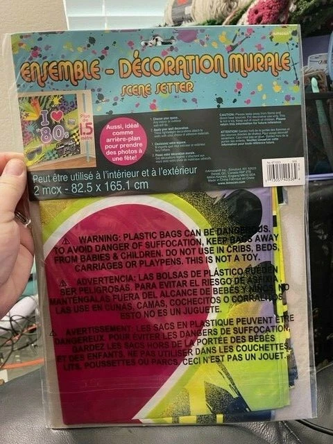 I Love The 80s Party Scene Setters Wall Decorating Kit (2 pc) New! - Image 2 of 2