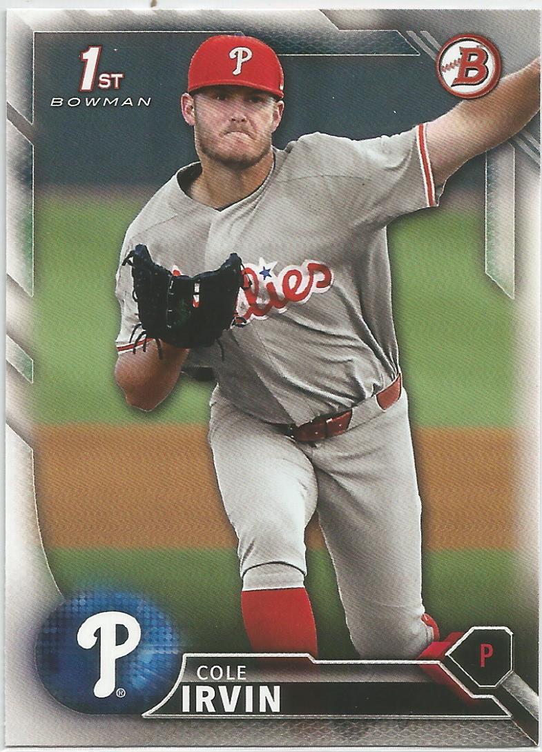 Cole Irvin Philadelphia Phillies 2016 Bowman Draft