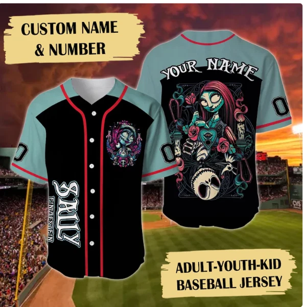 Sally Couple 3D Baseball Jersey Shirt