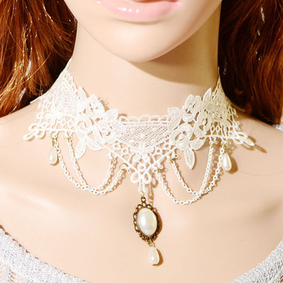 WHITE LACE Choker/necklace. Vintage-Retro-Goth-Emo. Wedding Dress, Party, N1009 | eBay WHITE LACE Choker/necklace. Vintage-Retro-Goth-Emo. Wedding Dress, Party, N1009 | eBay