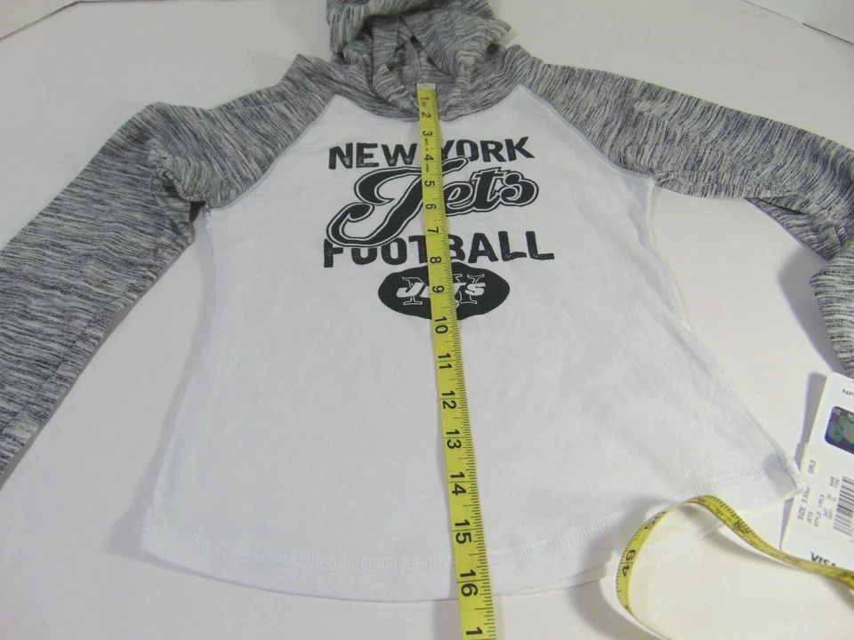 Niñas NFL Gris y Blanco NY Jets Ligero Sudadera con Capucha Talla S (6-6X) Nuevo con Etiquetas Foto 4 de 4