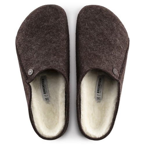 Birkenstock Z1377* Brown Zermatt Shearling Wool Felt Slippers Size L7 M5 - Picture 1 of 10