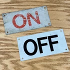 Forklift Factory Industrial Metal ON OFF Sign Vintage Steel 8" x 4" Signage
