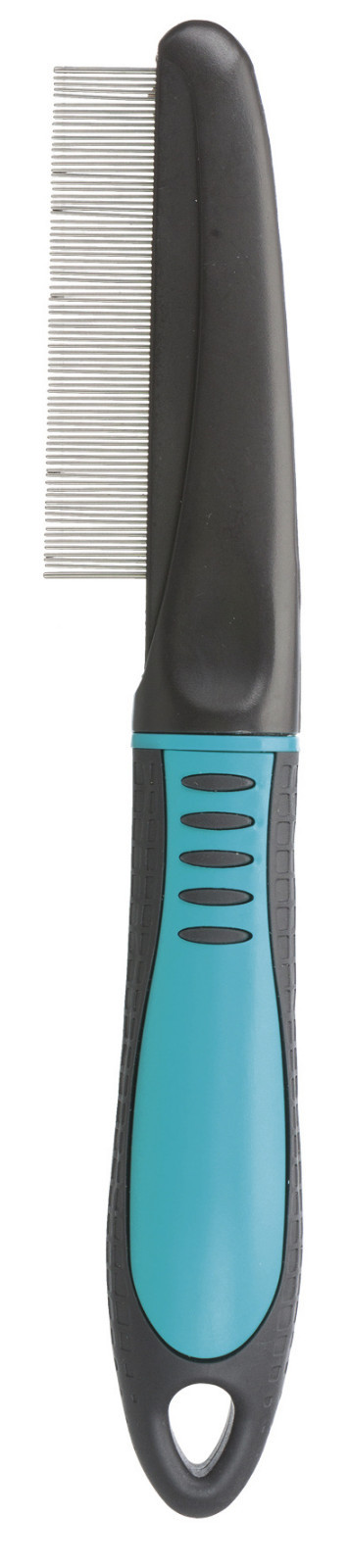 Flea & Dust Comb rounded teeth for gentle coat care Dog & Cat rubber grip 23762