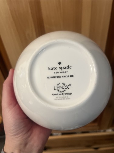 Kate Spade Lenox Rutherford Circle Red Bowls 3 Available Replacement Bowls - Picture 8 of 12