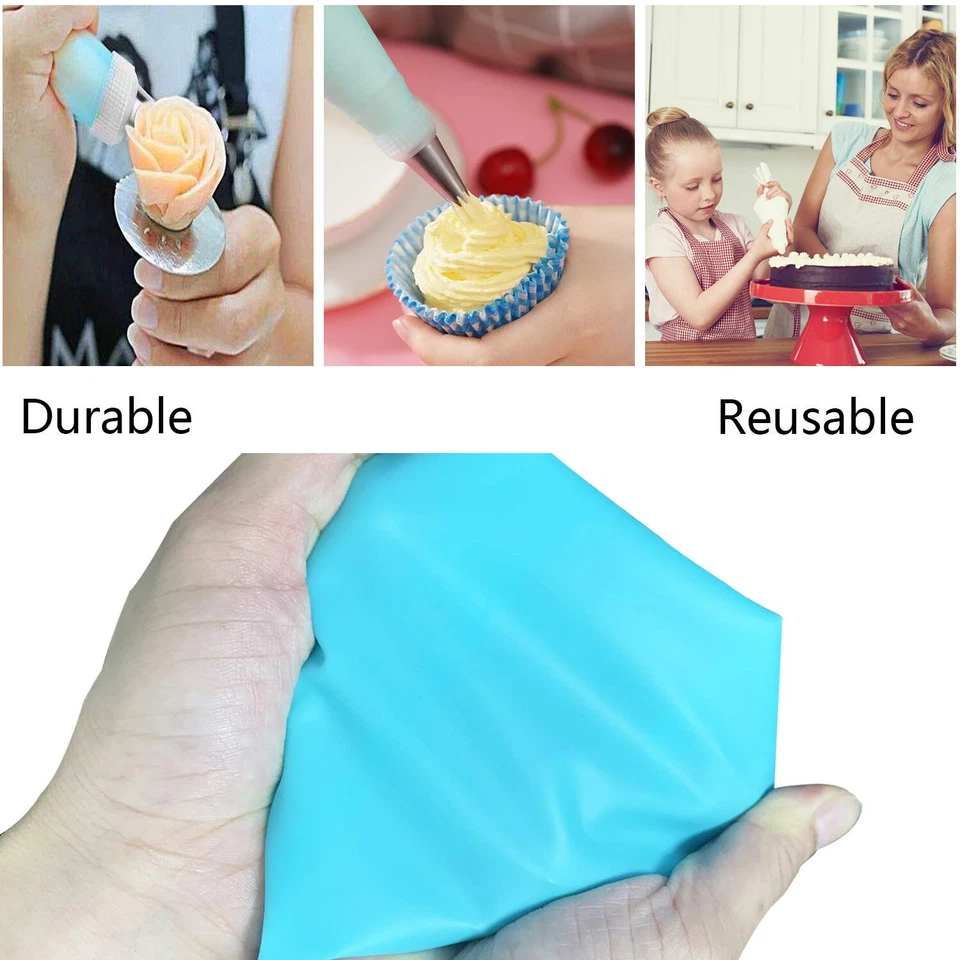 CAKE PIPING ICING CUPCAKE DECORATING COTTON BAG NOZZLE SET SUGARCRAFT CUP 14Pcs - Image 4 of 4