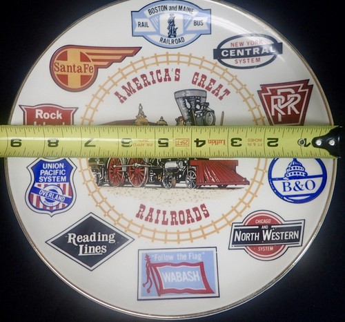 America's Great Railroads Piatto da Collezione Red Caboose Lodge Comm. Edizione 1978 - Foto 10 di 10