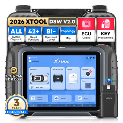XTOOL D8W V2.0 Bidirectional OBD2 Diagnostic Scanner Coding Full System ADAS AI