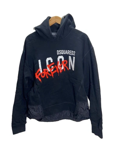 Felpa con cappuccio DSQUARED2 L cotone nero S79GU0060 usata