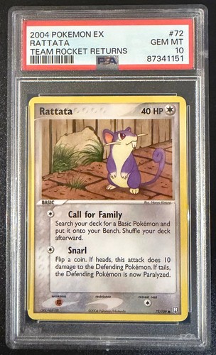 Rattata graded PSA 10 for sale on eBay