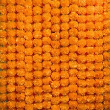 5Pcs Marigold Garland for Decoration 5 Feet Artificial Marigold Flowers Diwali