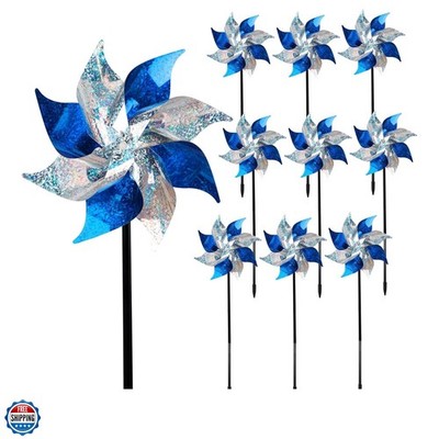 10 Pack Reflective Pinwheels, Extra Sparkly Pinwheel, Bird Repellent Devices ...