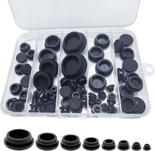 66PCS Black Silicone Rubber Hole Plugs for round Holes, 8 Sizes round Car Plugs,