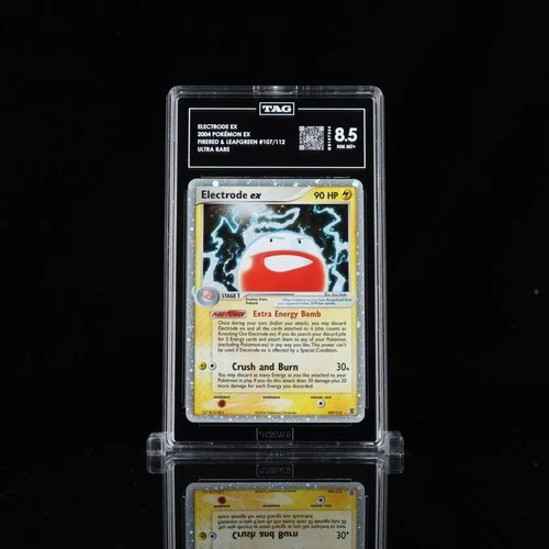 TAG 8.5 Pokemon Card Electrode ex Fire Red Leaf Green 107/112 Holo Rare
