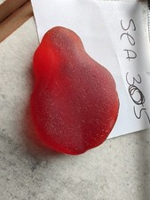 Genuine Sea Glass Beautiful Fire Red/Orange large size 26 Gram