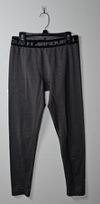 Under Armour Boy's ColdGear Compression Leggings Dark Grey Size Youth Large