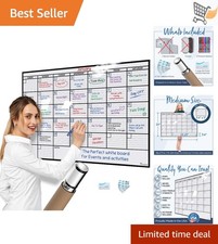 Large Wall Dry Erase Calendar 24x36 Reusable Whiteboard Planner Office Home