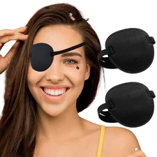 2 Pack Adjustable Pirate Eye Patches Amblyopia Lazy Eye Patches for Men Women