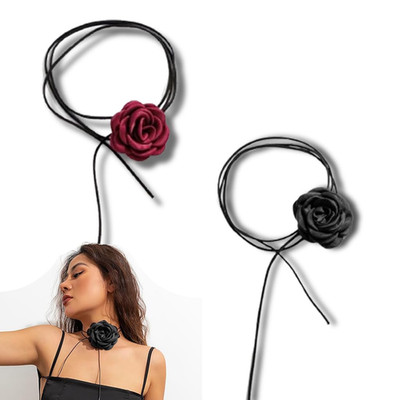 2 Stück Rose Necklace Rose Choker Flower Necklace Rose Choker For Women Rose Flo