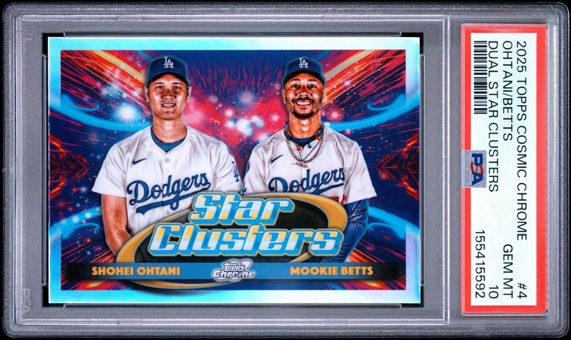 5592 Mookie Betts Shohei Ohtani 2025 Topps Cosmic Chrome Star Clusters PSA 10
