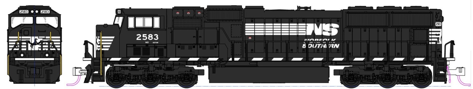 Kato EMD SD70M Flat Radiator Norfolk Southern 2586 K176-7614 N Gauge