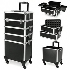 Rolling Makeup Train Case Large Storage Cosmetic Trolley 4 In 1 Large-ZengA