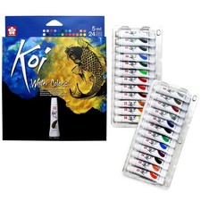 SAKURA Koi Water Color Paint, 5ml Tubes, 24 4.06 Fl Oz Pack of 1 , 24 Colors