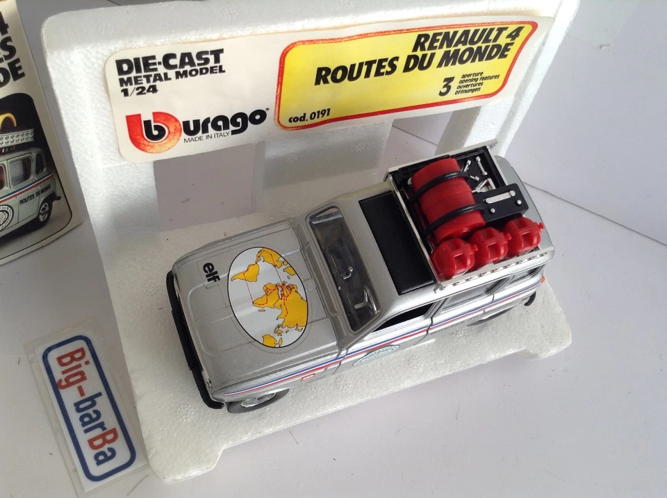 🔥Lot vintage🚗 BBURAGO RENAULT 4 ROUTES DU MONDE 1:24 🍂 SPETTACOLARE 🍂☕ - Immagine 3 di 4