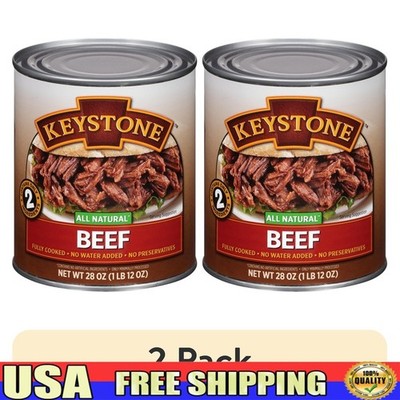 2 Pack All Natural Beef Fully Cooked No Preservatives Ready to Eat Canned Meat