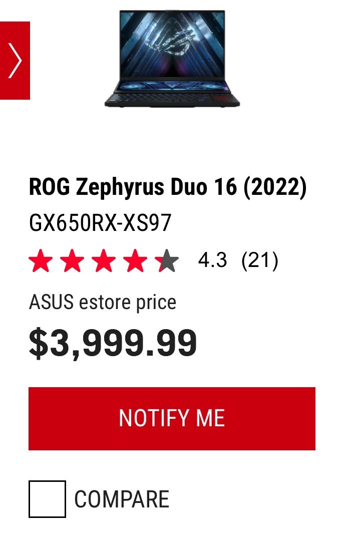 ASUS ROG Zephyrus Duo 16 GX650RX-XS97/NVIDIA GeForce RTX 3080 Ti/32GB/DDR5  2TB
