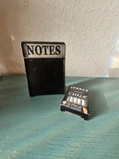 Vintage Galvanized FreeStanding Small Chalkboard, "Notes", W/Box Of White...