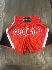 MMA Fight Team Shorts Mens Medium Revgear Martial Arts Muay Thai Red