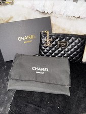 CHANEL GWP Quilted Cosmetic Pouch With Gold CC Zipper New In Dust Bag  Box