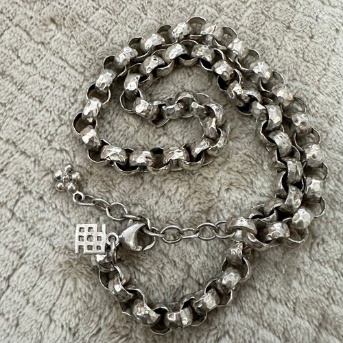Collar de eslabones de cadena de plata de ley 925 maciza - Imagen 2 de 5