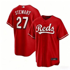 Men's Sal #27 Stewart All Stitched Jersey Red