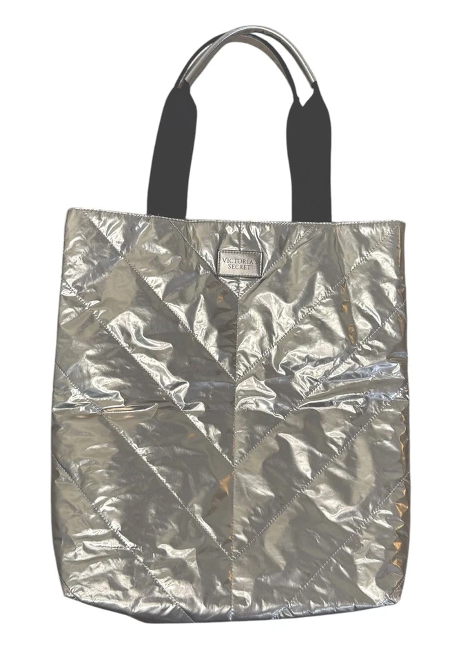 VICTORIA’S SECRET Oro Rosa Metálico Acolchado Puffer Bolso de Hombro Cartera Foto 3 de 4