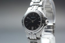 [ Near Mint ] GUCCI 9040L Black Dial Silver Case 26mm Quartz Women’s Watch JAPAN