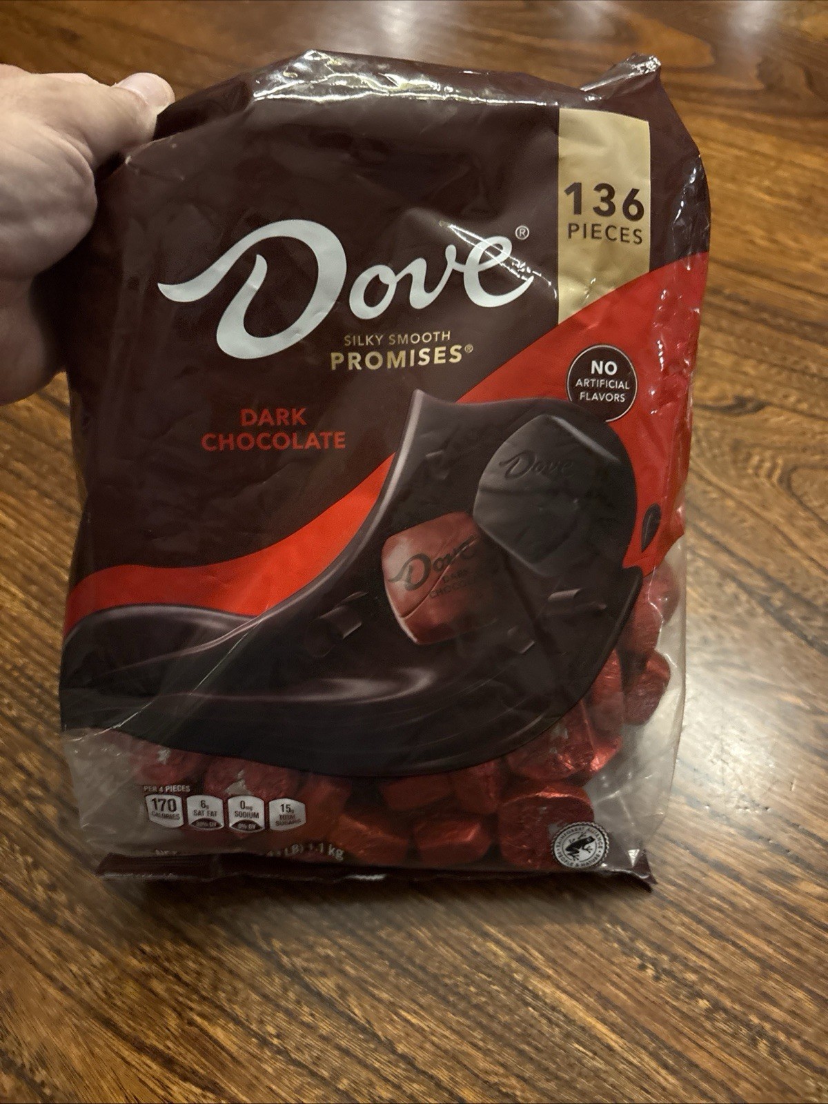 Dove Silky Smooth Promises Dark Chocolate Candy 136 Ct Bulk Bag 2.43 Pounds