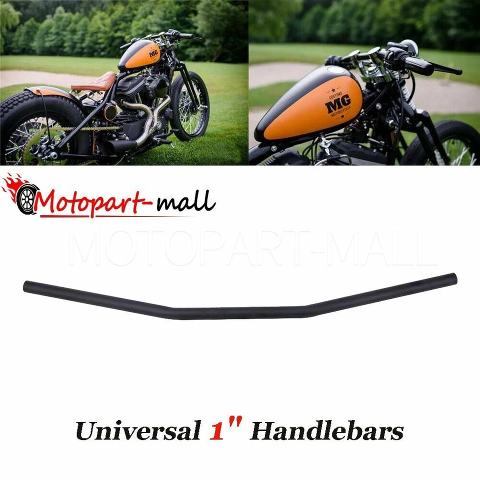 Black 1'' Drag Bars Handlebars For Harley Sportster XL 883 1200 Dyna Low Rider - Изображение 3 из 4