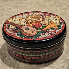 Metal Christmas Tin Keller-Charles Of Philadelphia Rum Ball Cookies EMPTY TIN