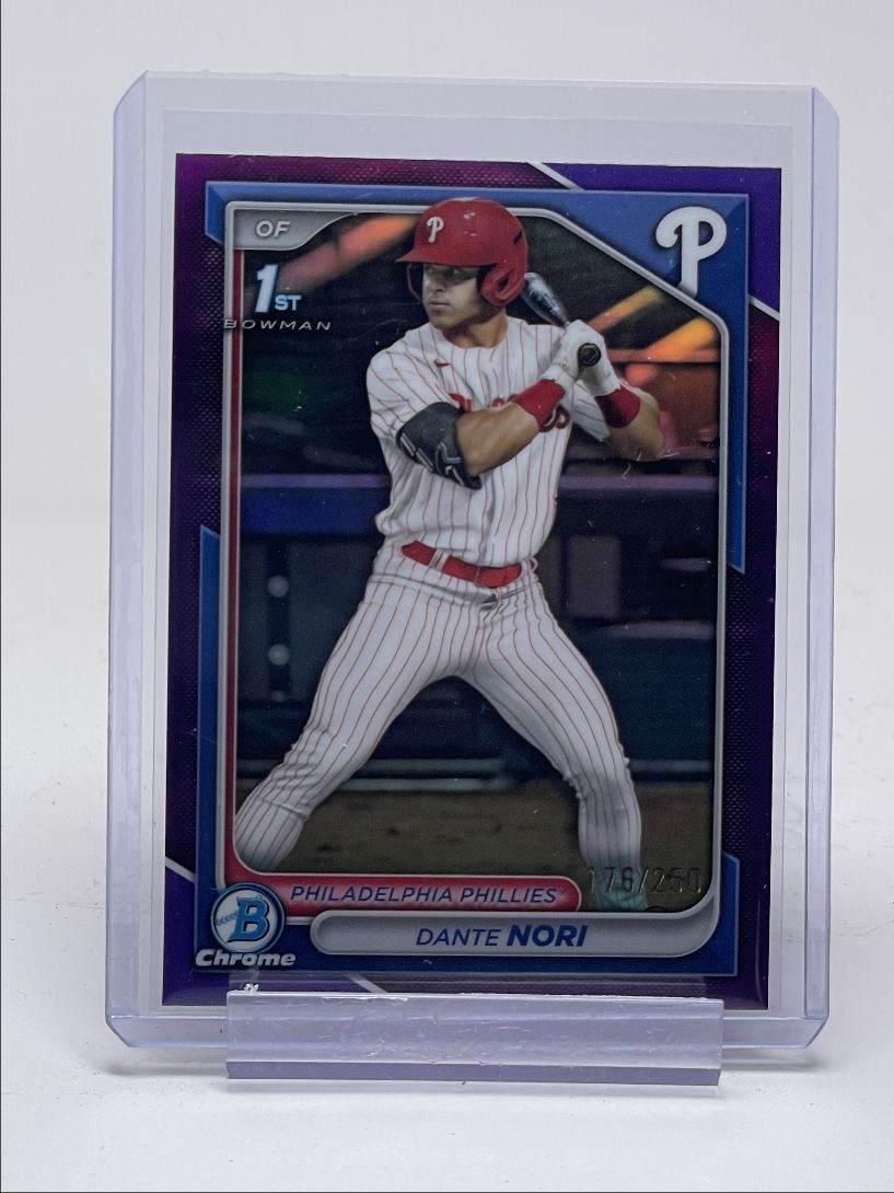 DANTE NORI 2024 BOWMAN CHROME DRAFT 1ST PURPLE REFRACTOR /250 Q4147