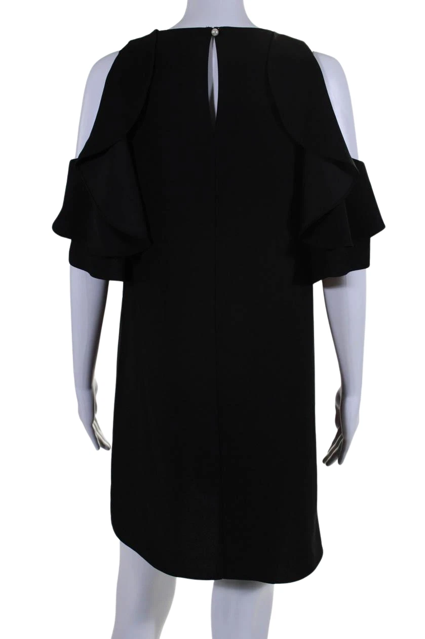 Abito donna Kate Spade senza maniche con volant e orlo a tubino linea A nero taglia S