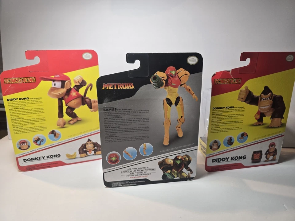 批量 3 件 任天堂 公仔 Jakks Pacific Metroid、Donkey Kong 和 Diddy Kong 著 — 第 2/3 张图片