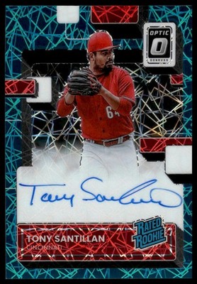 2022 Optic #RRS-TS Tony Santillan Rated Rookie Auto Teal Velocity Prizm /49 Reds