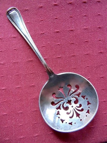 Antique Sterling Silver Gorham “Old French” Pierced Bowl Nut / Bon Bon Spoon