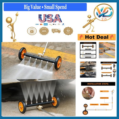 #ad Stainless Steel 16 Inch Dual Function Water Broom for Pressure Washer 4000 PSI $77.74
