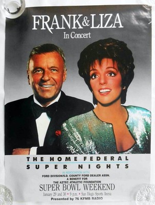 Original Tourplakat Frank Sinatra & Liza Minnelli - Super Bowl Weekend San Diego