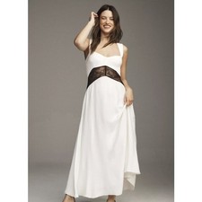 NEW BHLDN Sweetheart Silky Satin Lace Cutout Aline Gown White Size M