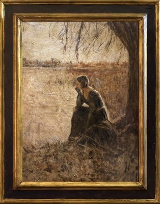 ORIGINAL OXER Herbsttraum schönes Landleben Cotswolds Frau Land GEMÄLDE